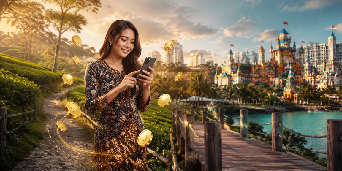 Deposit loteri dalam talian gaya batik Malaysia dengan tema tempatan